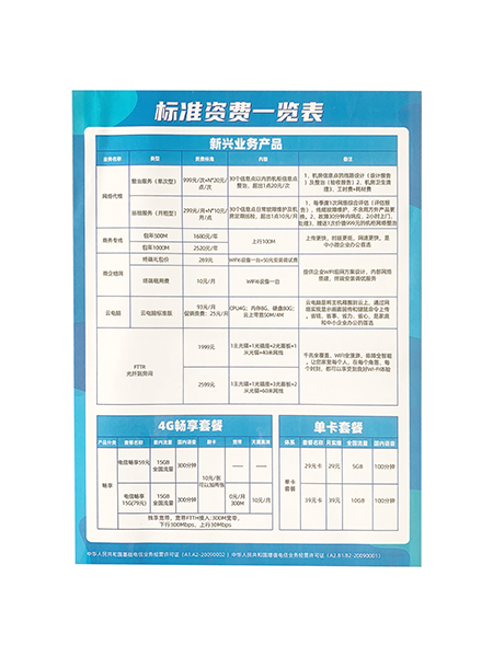 资费单